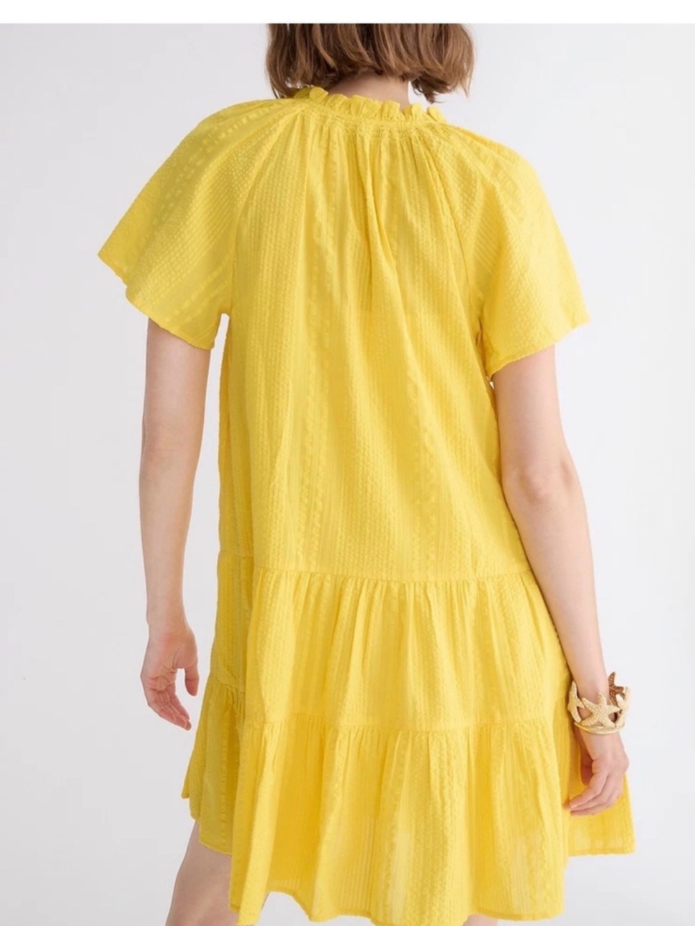 J. Crew Yellow Tiered V-Neck Summer Dress - Picture 8 of 8